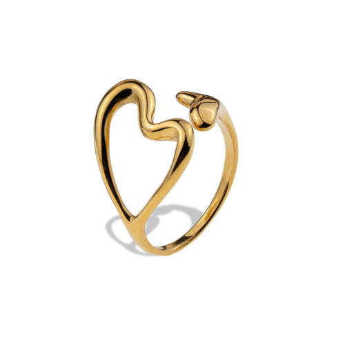 Anillo ajustable de corazones encontrados 17mm