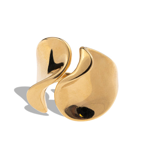 Anillo ajustable con ondas encontradas 18mm