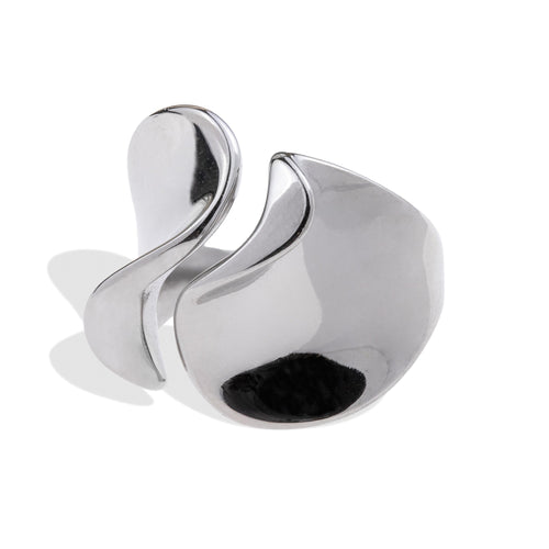 Anillo ajustable con ondas encontradas 18mm