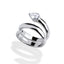 Anillo de serpiente en espiral y cristal en gota 18mm