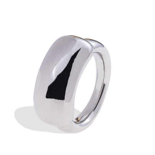 Anillo chunky con barra rectangular lisa 12mm