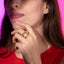 Anillo irregular con perla 20mm/ajustable