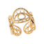 Anillo ajustable calado con silueta de ojos y circulos 16mm