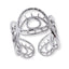 Anillo ajustable calado con silueta de ojos y circulos 16mm