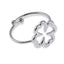 Anillo ajustable con trebol de la suerte 9mm