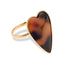 Anillo ajustable con corazon de acrilico tipo ambar 24mm