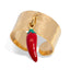 Anillo ajustable martillado con dije de chile esmaltado 10mm