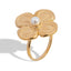 Anillo ajustable de flor texturizada con perla 25mm