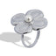 Anillo ajustable de flor texturizada con perla 25mm