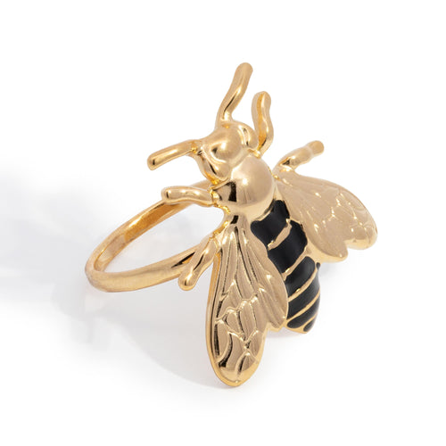 Anillo ajustable de abeja esmaltada 25mm