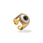 Anillo ajustable  liso con ojo turco cafe 14mm