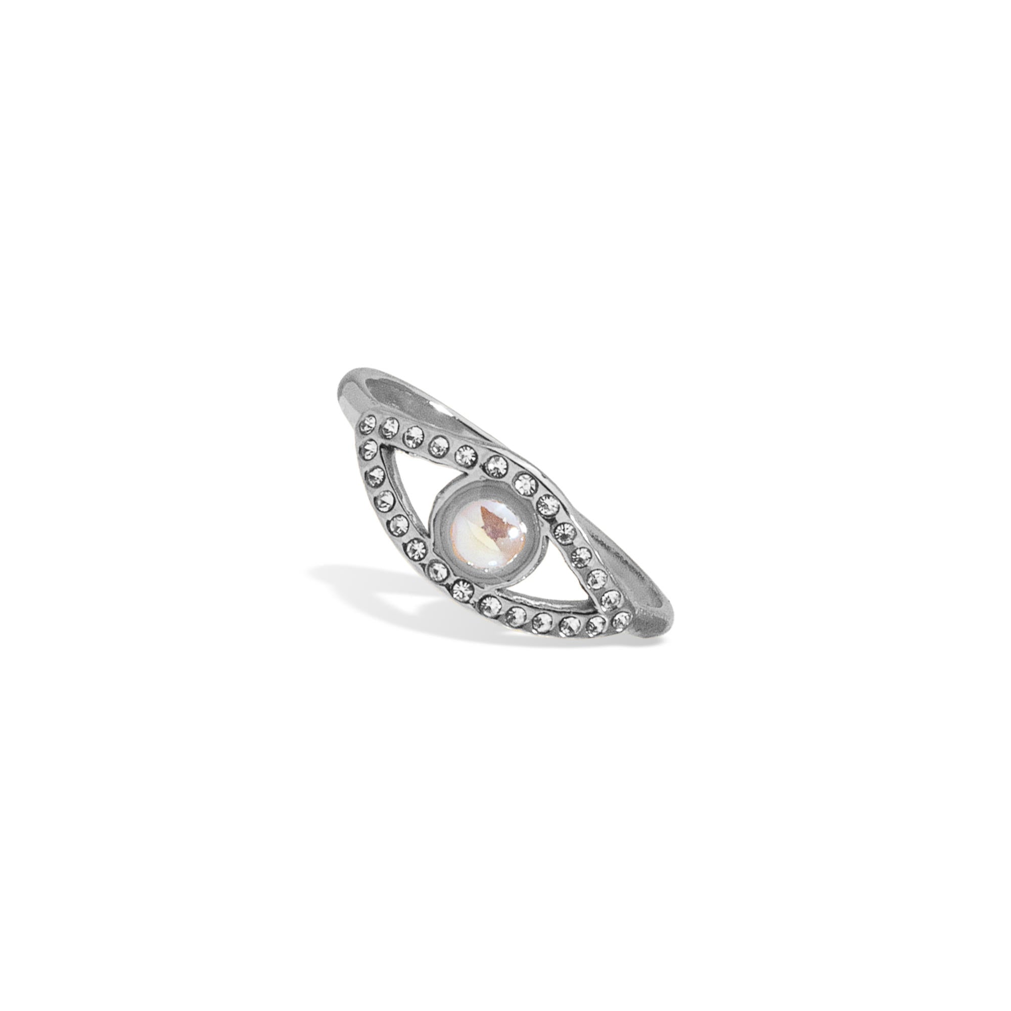 Anillo ajustable de ojo con cristales 8mm