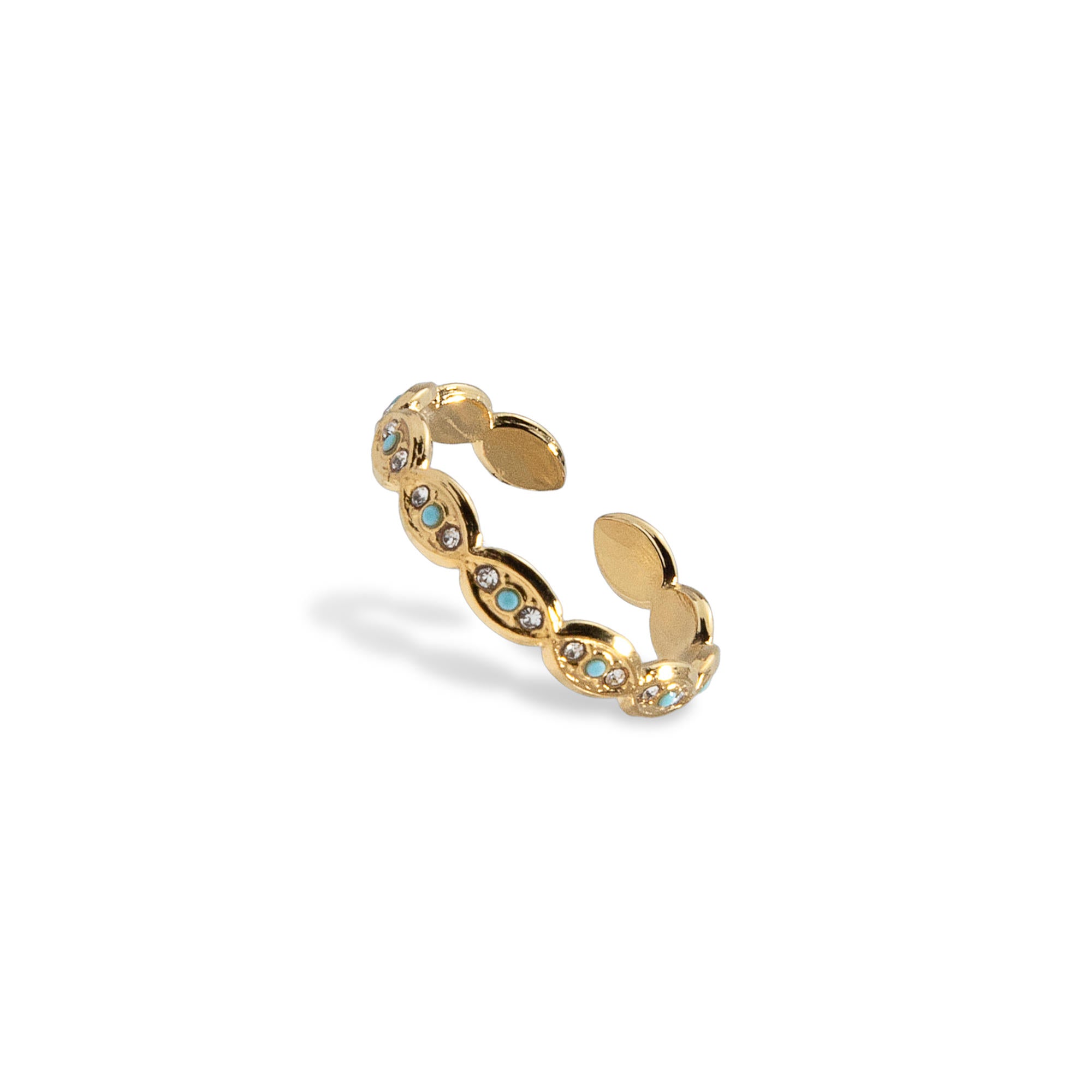 Anillo ajustable ojitos con cristales 4mm