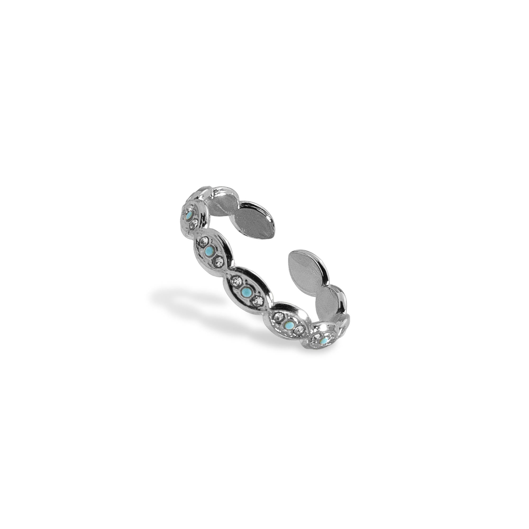 Anillo ajustable ojitos con cristales 4mm