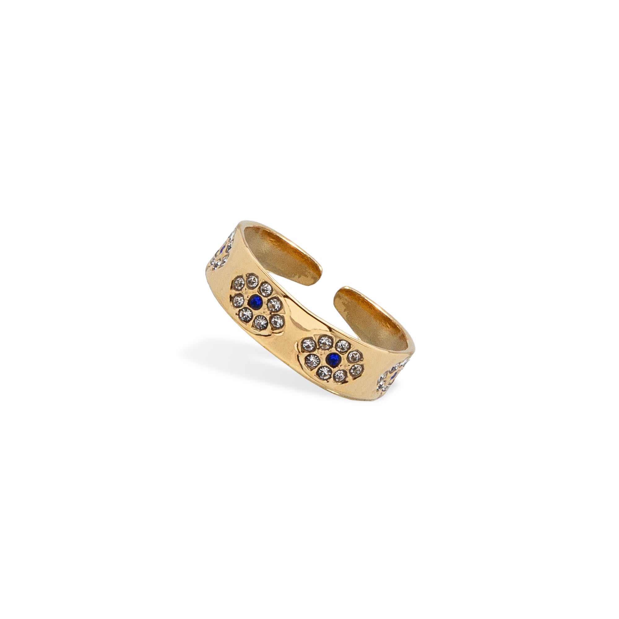Anillo ajustable ojitos con cristales 5mm