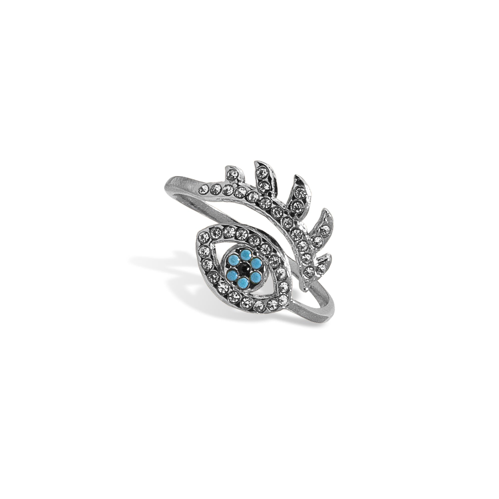 Anillo ojo con pestañas con cristales 14mm