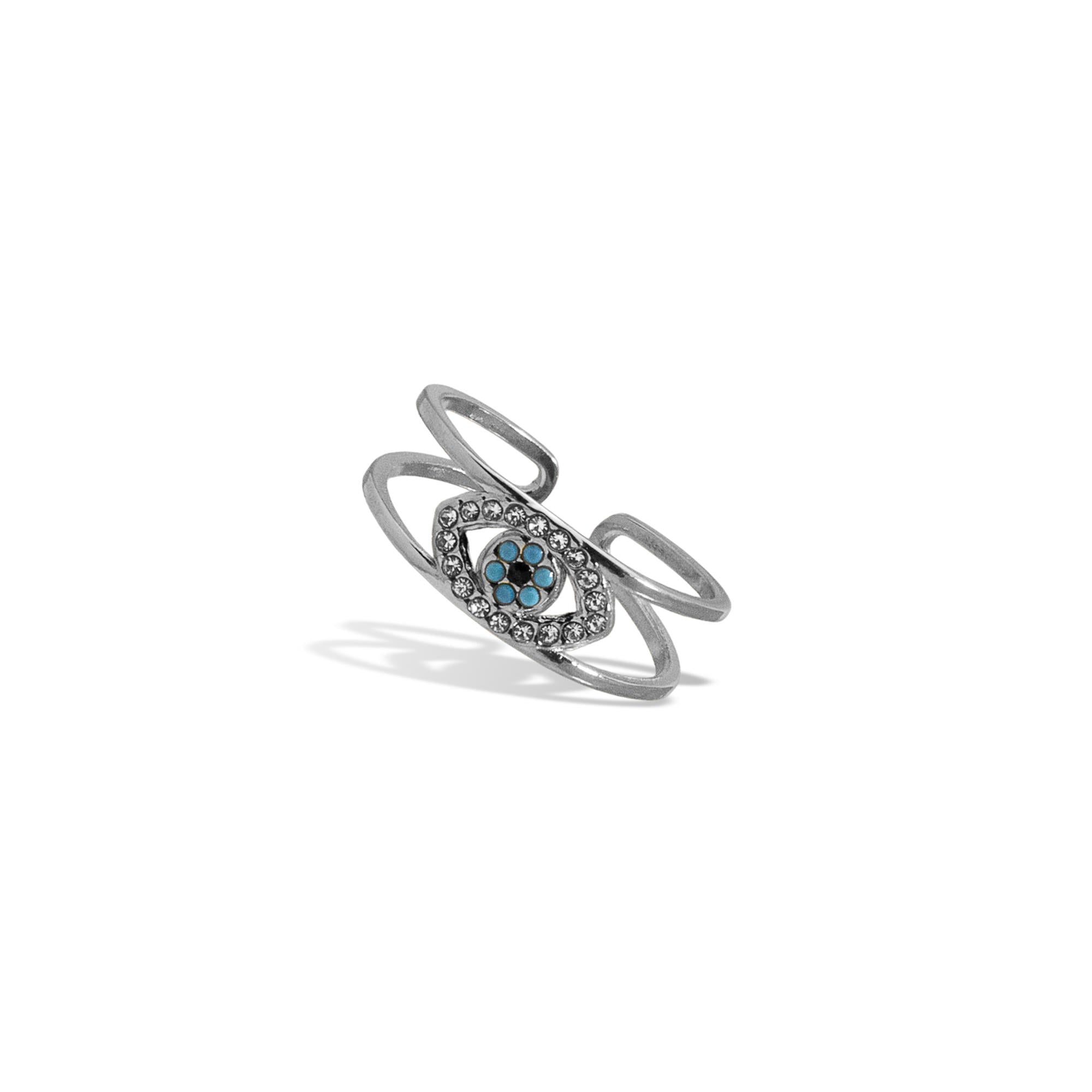 Anillo ajustable ojo con cristales 8mm