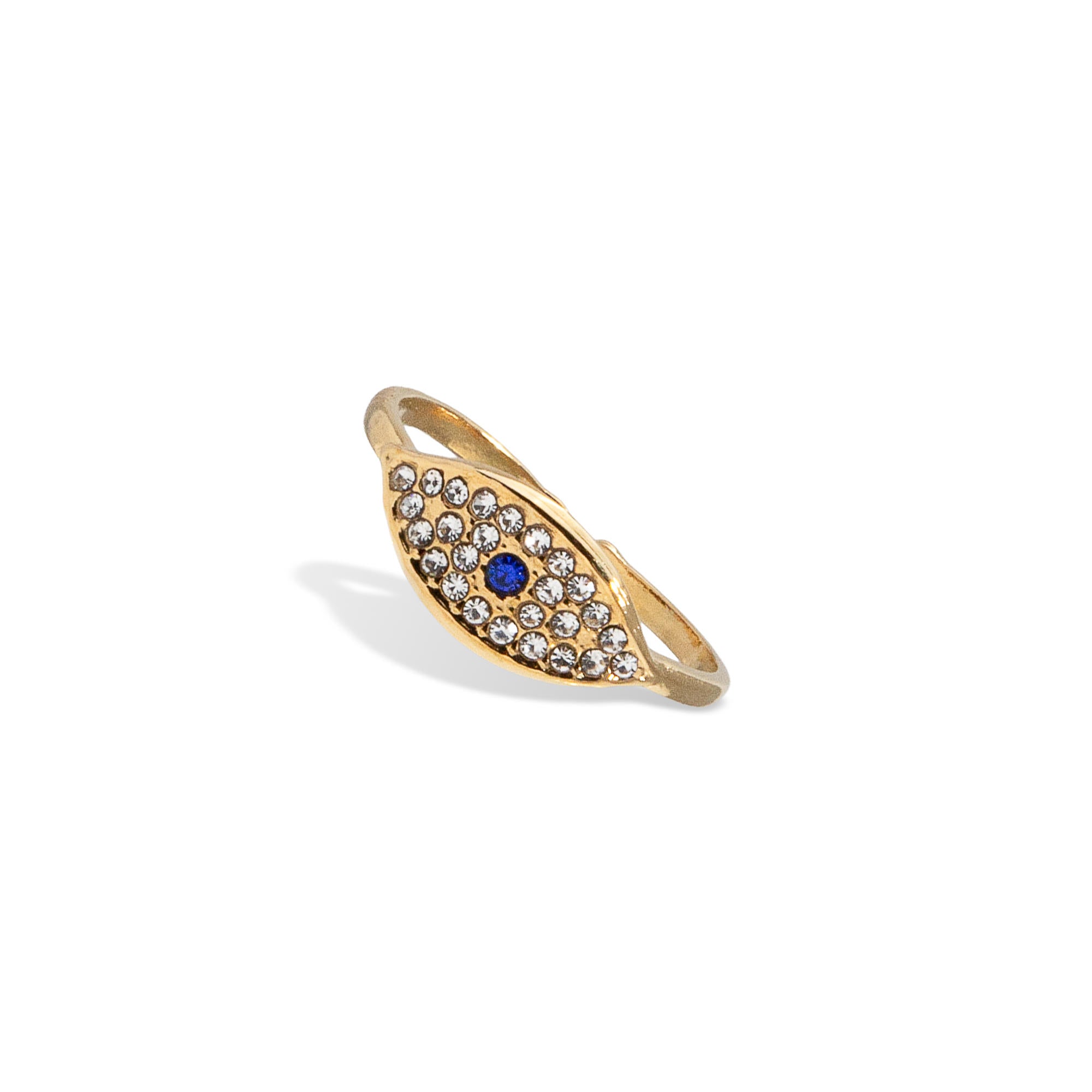 Anillo ajustable ojo con cristales 12mm