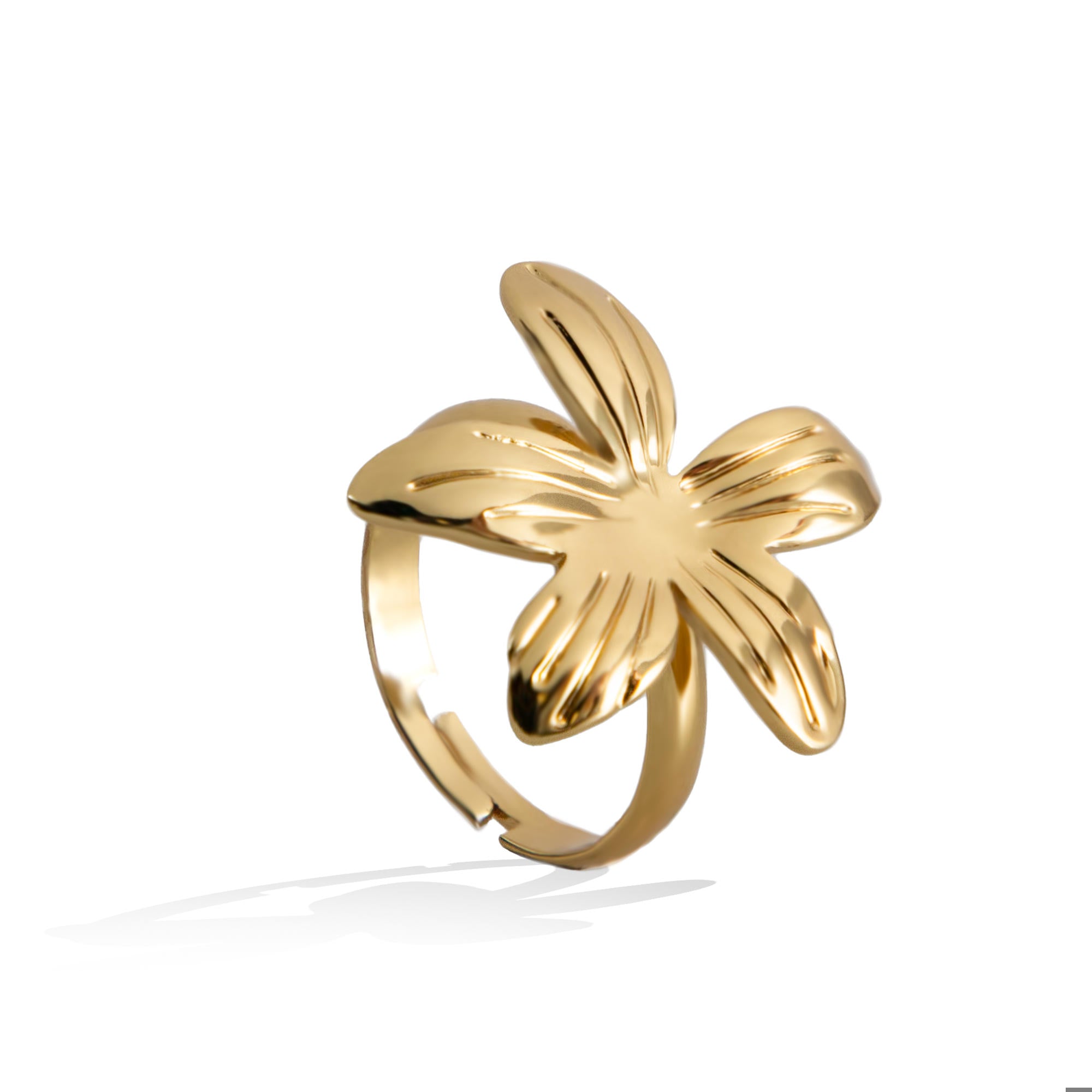 Anillo ajustable flor texturizada 25mm