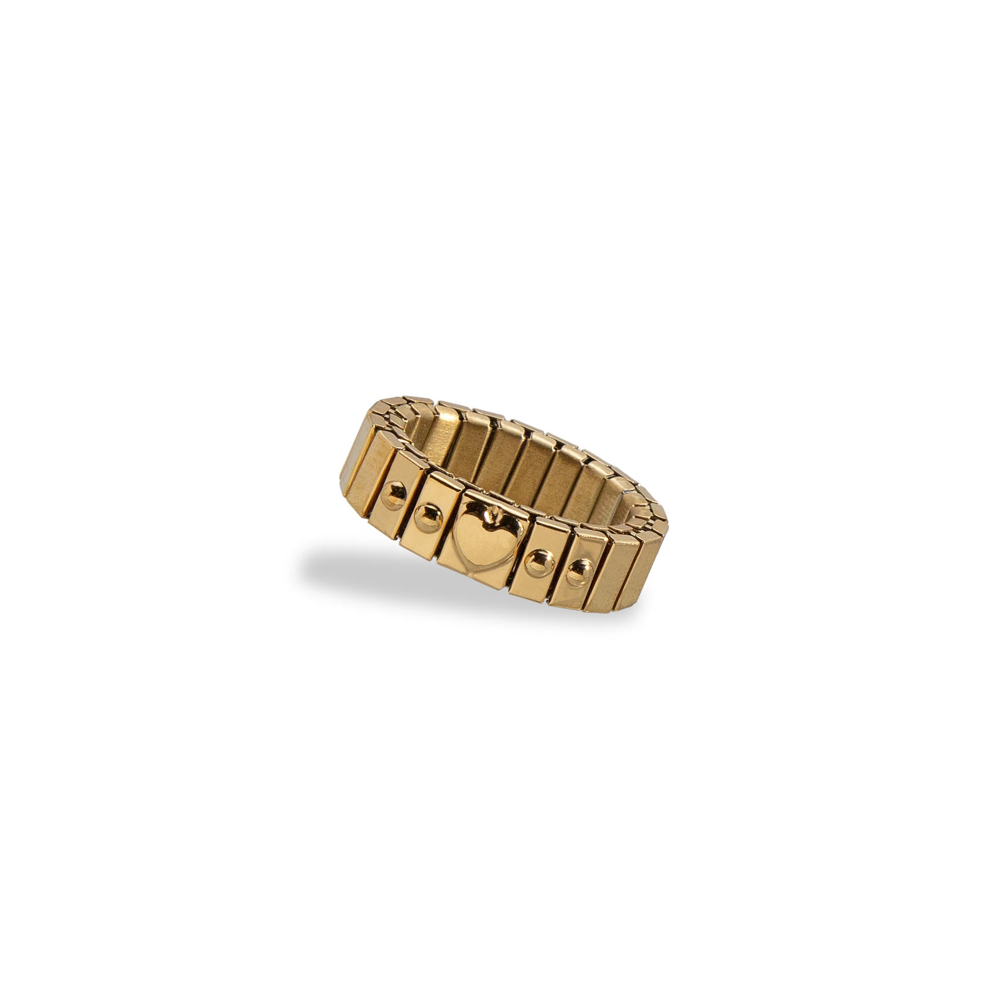 Anillo de expansion con eslabones 1x1 corazon y studs 7mm