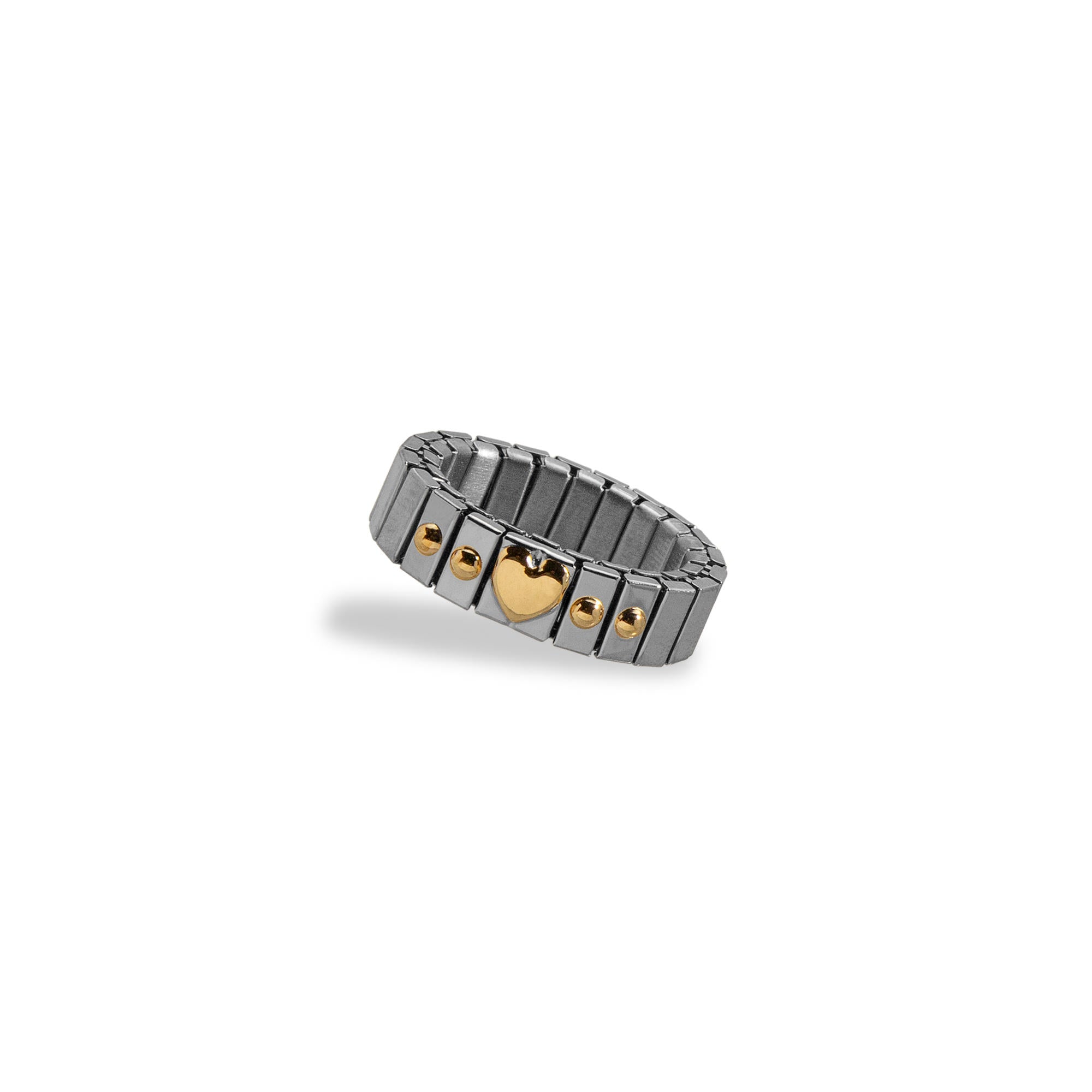 Anillo de expansion con eslabones 1x1 corazon y studs 7mm