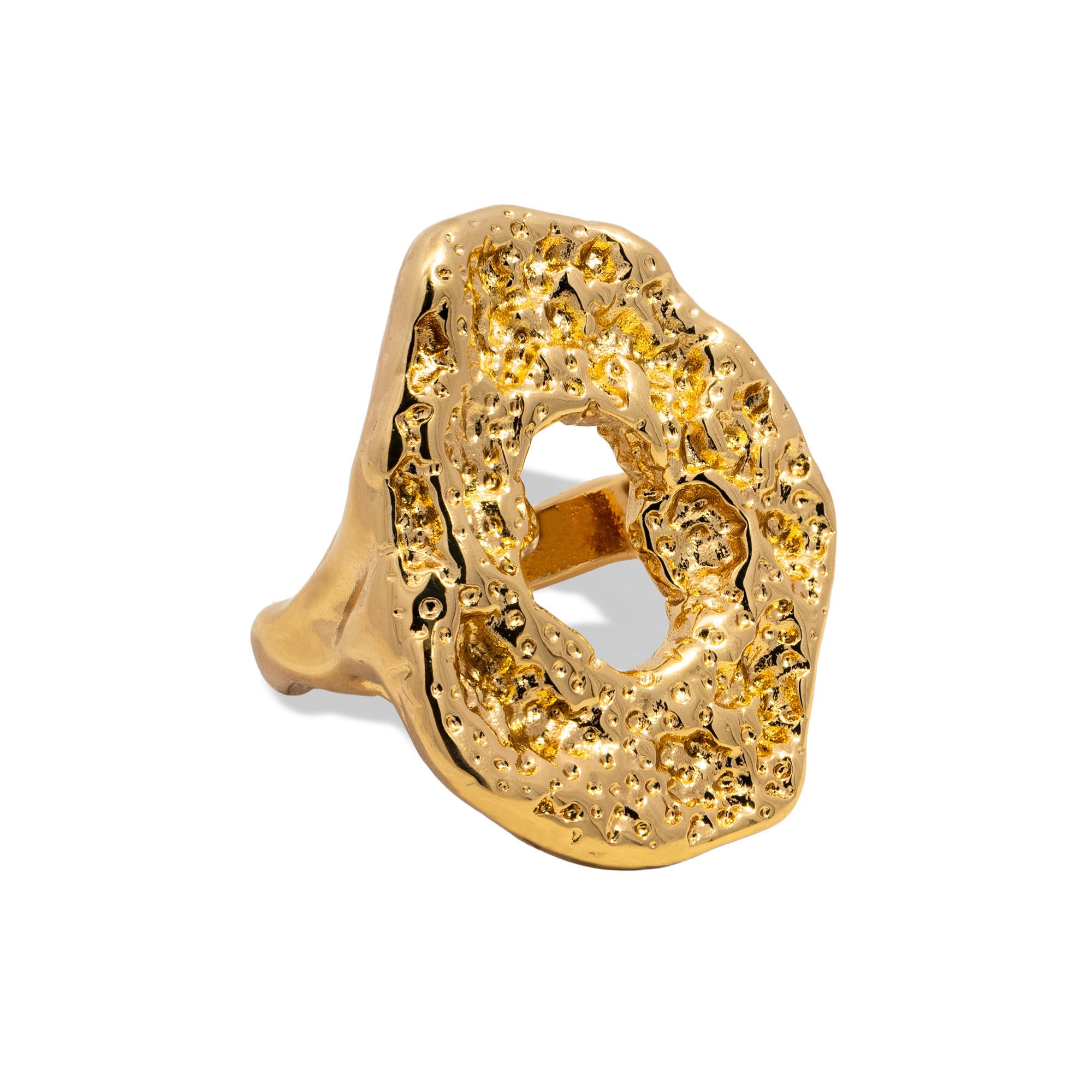 Anillo ajustable asimetrico martillado 30mm