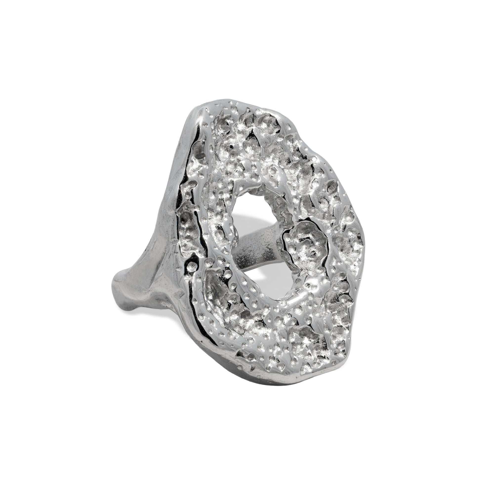 Anillo ajustable asimetrico martillado 30mm
