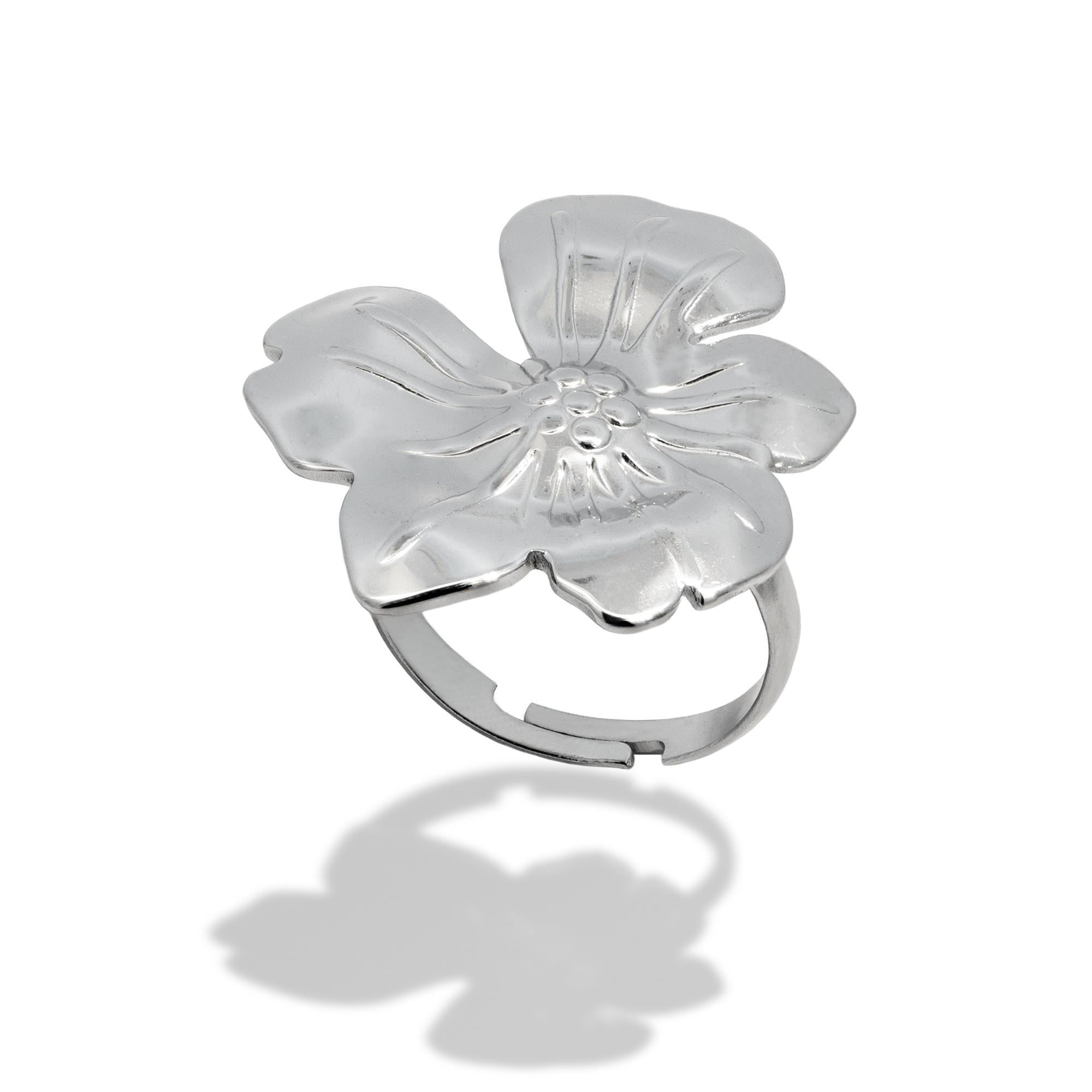 Anillo ajustable flor lisa 30mm