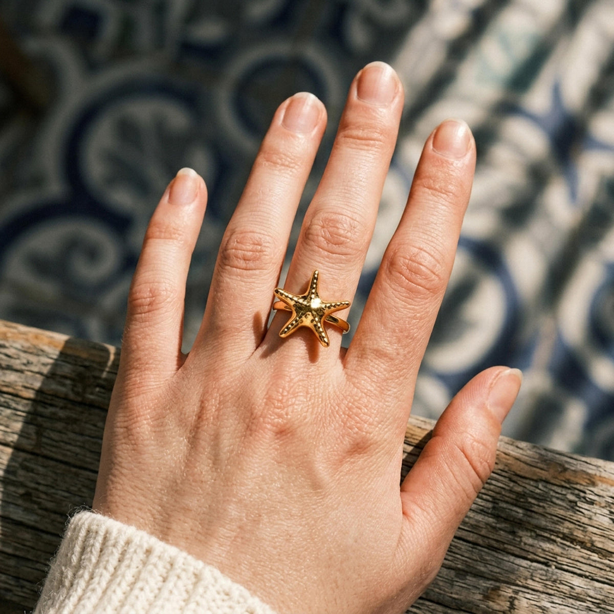 Anillo ajustable estrella de mar 18mm