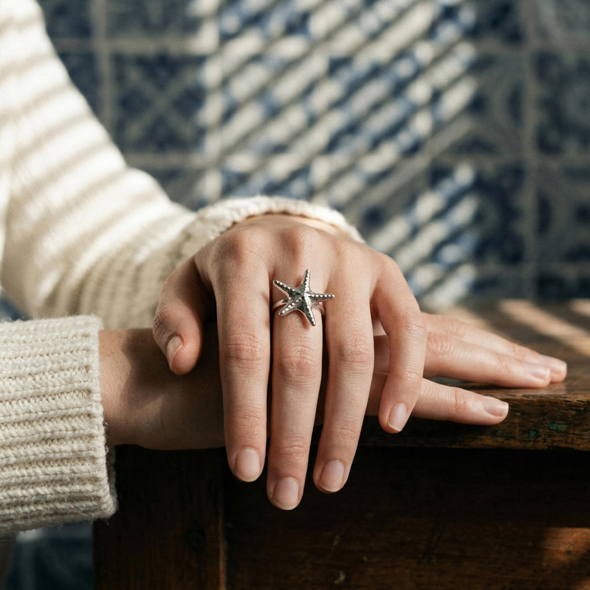 Anillo ajustable estrella de mar 18mm