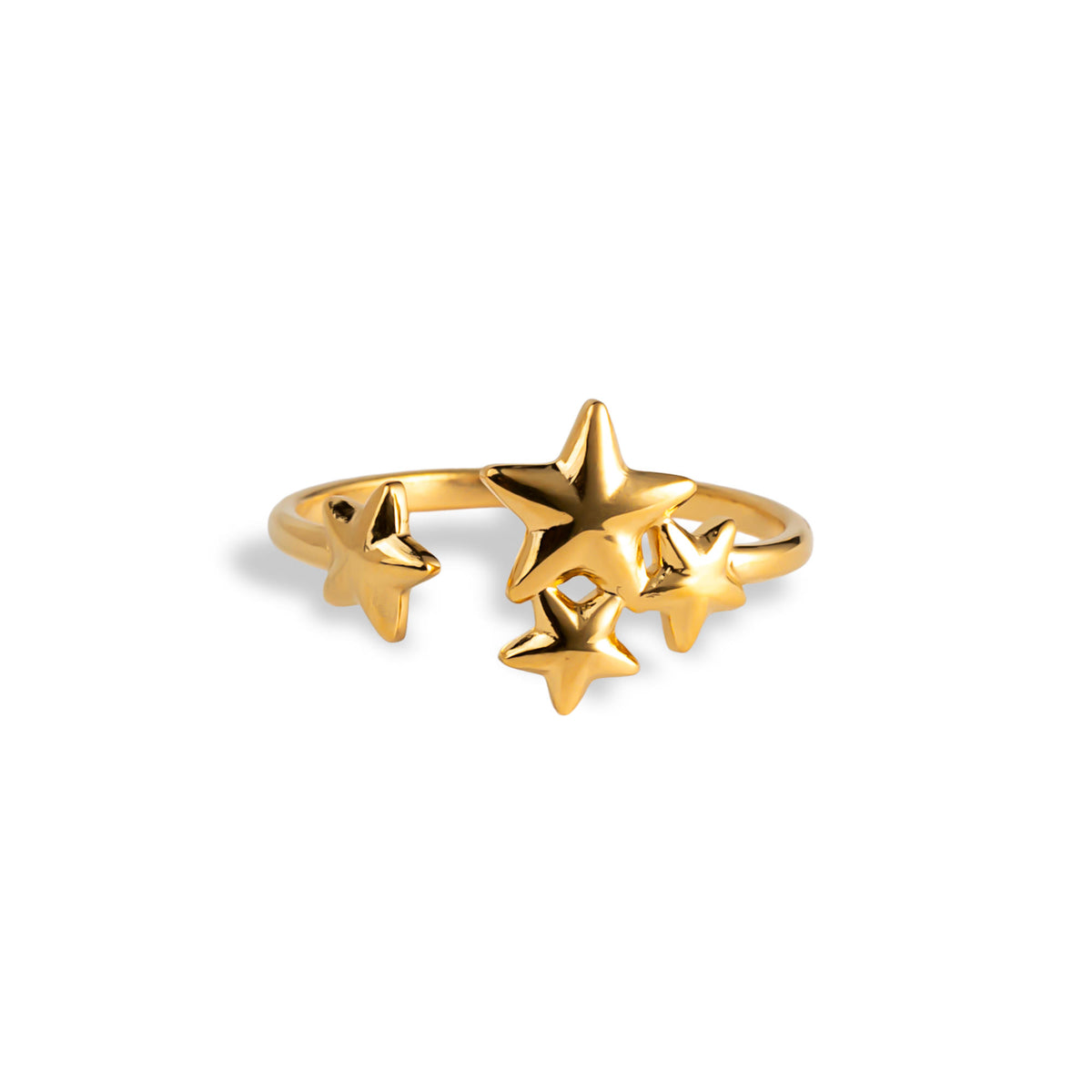 Anillo ajustable de estrellas lisas 12mm
