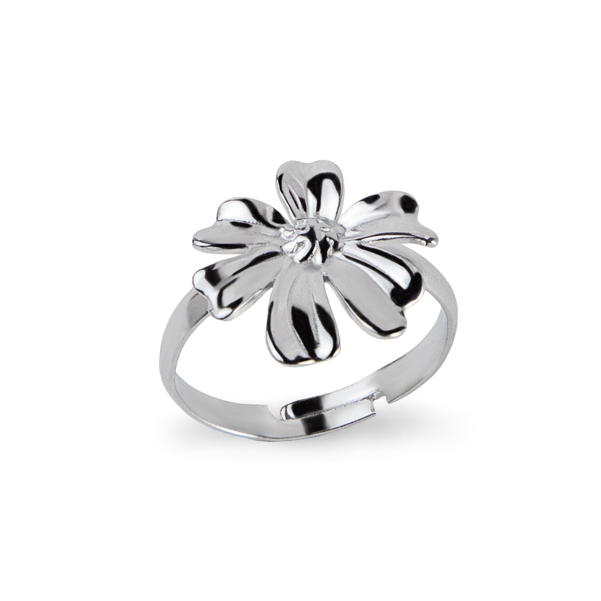 Anillo ajustable de flor de 6 petalos 18mm