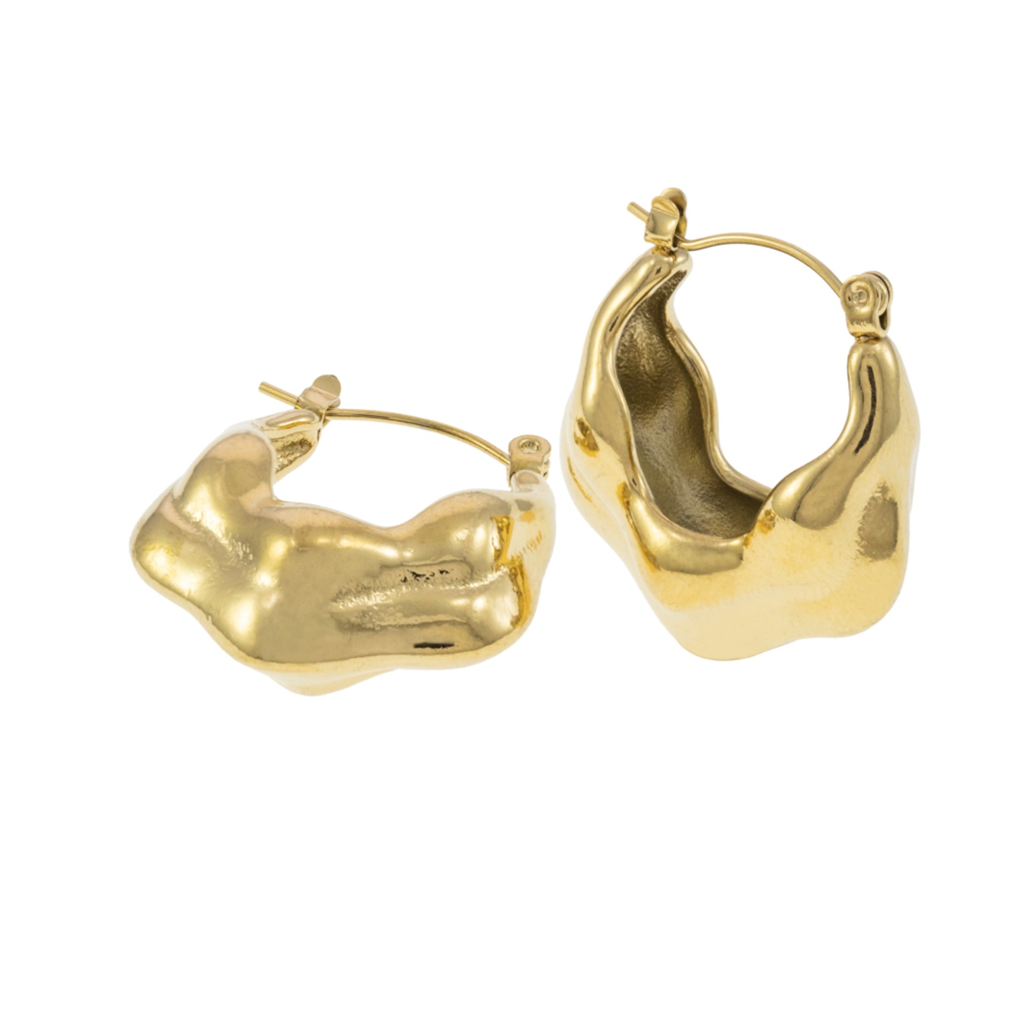 Arracada Tipo Canasta Texturizada 25MM DORADO