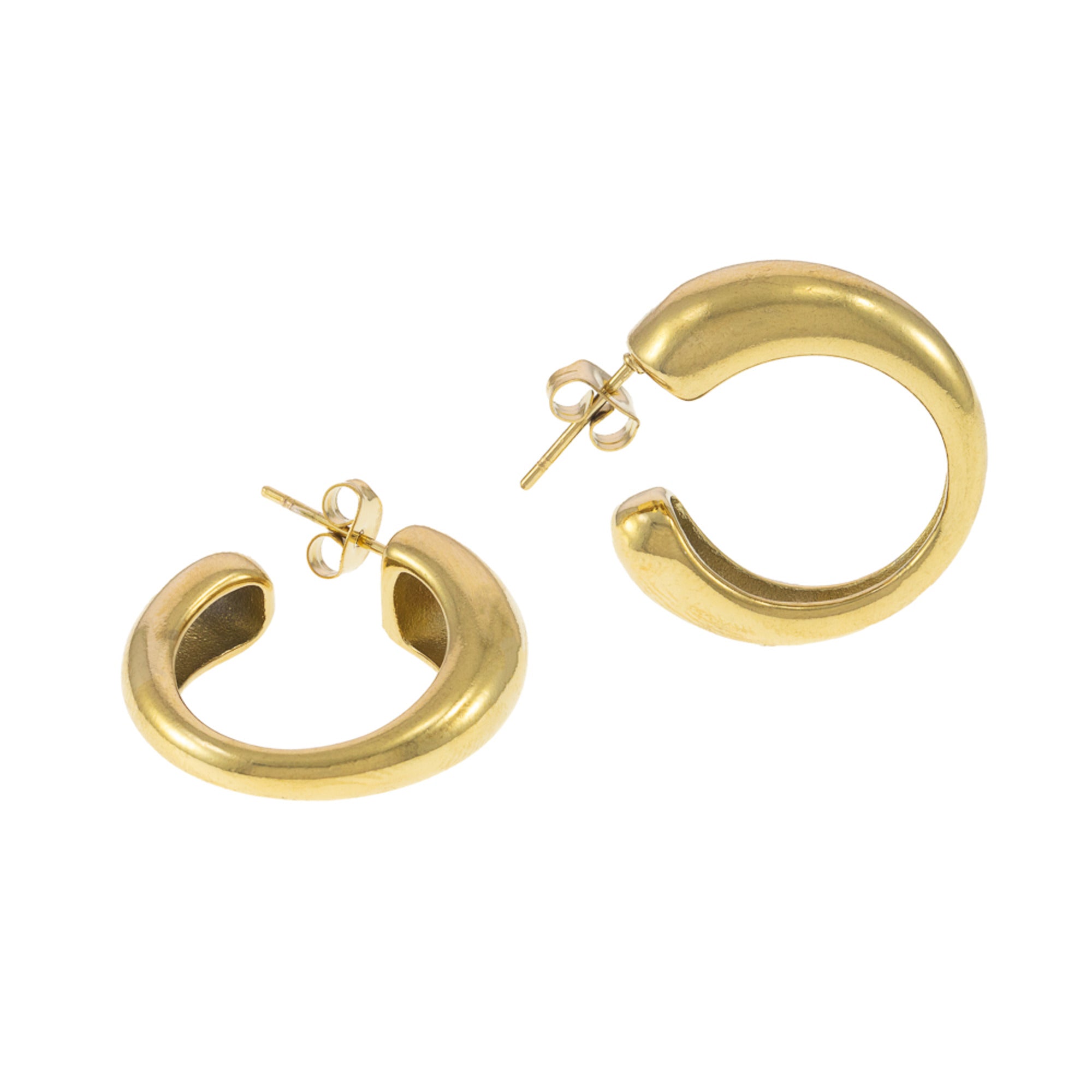 Arracada Tubular Asimetrica 25MM DORADO