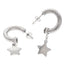 Arracada Tubular con Charm Estrella 20MM PLATEADO