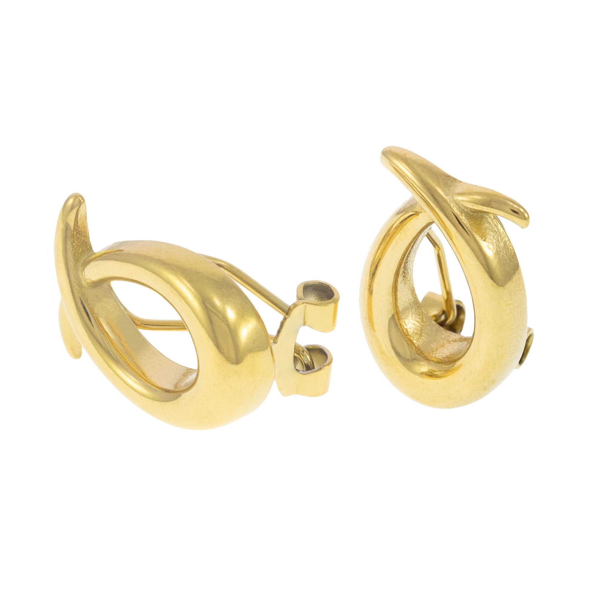 Arete Tipo Cola de Sirena con Patente 20MM DORADO