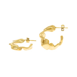 Arracada irregular con pliegues 23mm