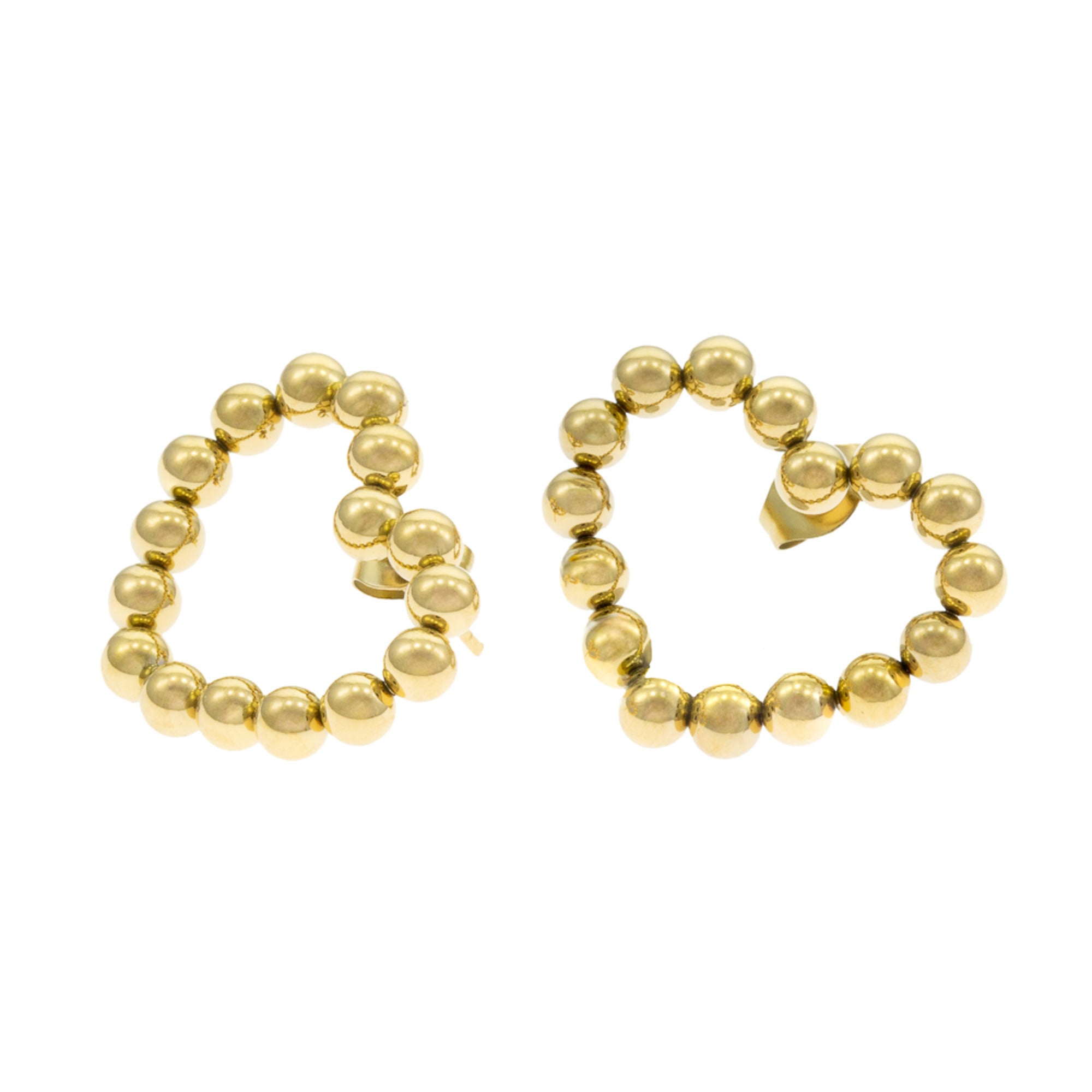 Arete Corazon de Balin Liso 20MM Dorado