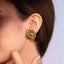 Arete flor abstracta con textura lineal 29mm