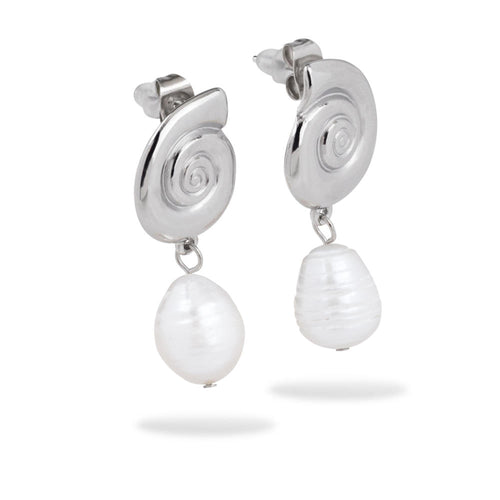 Arete de caracol perla 33mm