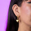 Arete largo eslabones colgante de corazon liso 37mm
