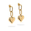 Arete largo eslabones colgante de corazon liso 37mm