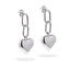 Arete largo eslabones colgante de corazon liso 37mm
