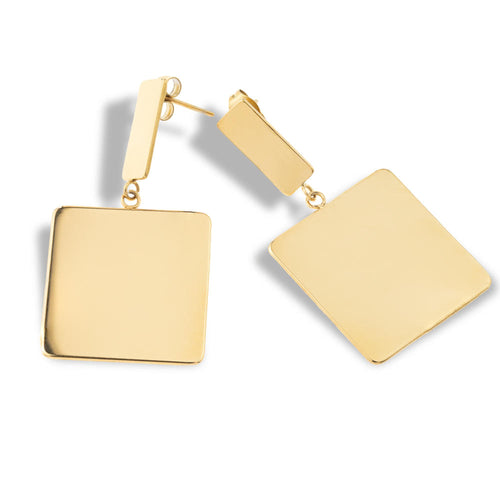 Arete largo liso con formas rectangulares 45mm