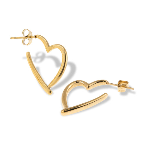 Arracada de corazon irregular 25mm