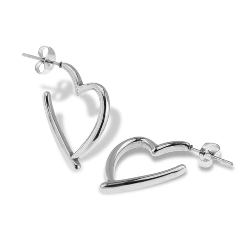 Arracada de corazon irregular 25mm