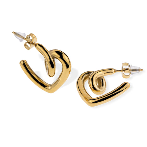 Arracada silueta irregular corazon 20mm