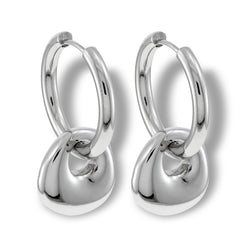 Arracada tubular con dije irregular colgante 34mm