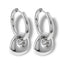 Arracada tubular con dije irregular colgante 34mm