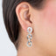 Arete largo aros entrelazados martillados 40mm
